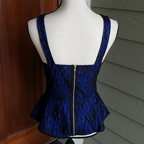 EXPRESS BLUE BLACK TANK TOP ZIP UP SMALL NWT - Picture 5 of 7